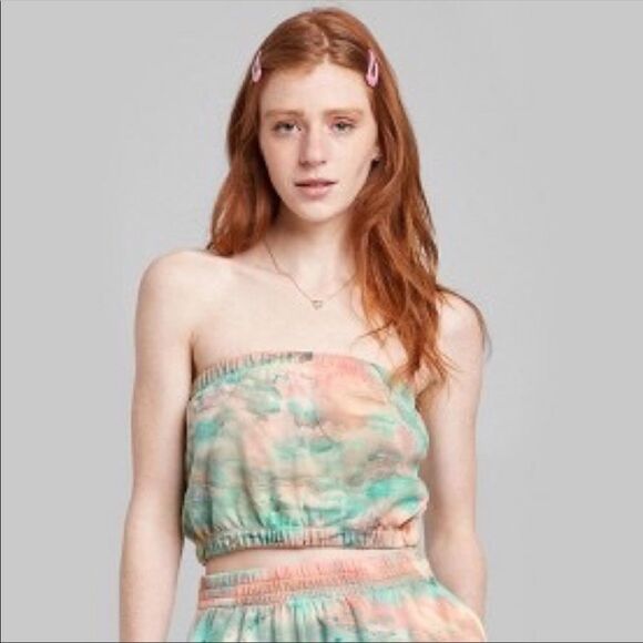 WILD FABLE | Tie Dye Strapless Tube Top Cropped Length Women’s Size Large - Picture 1 of 7